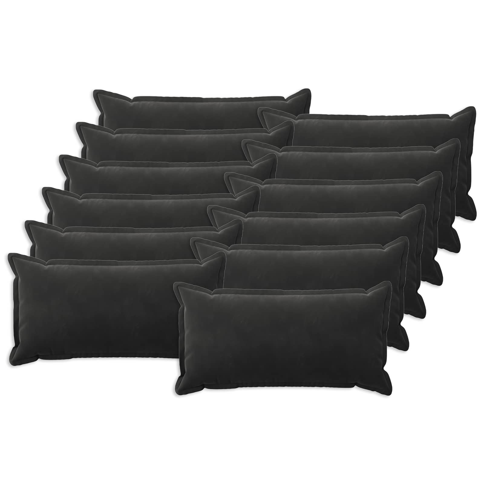 Cuscino con cuscino HOUTEN 12 pz Nero Velluto | homemem39