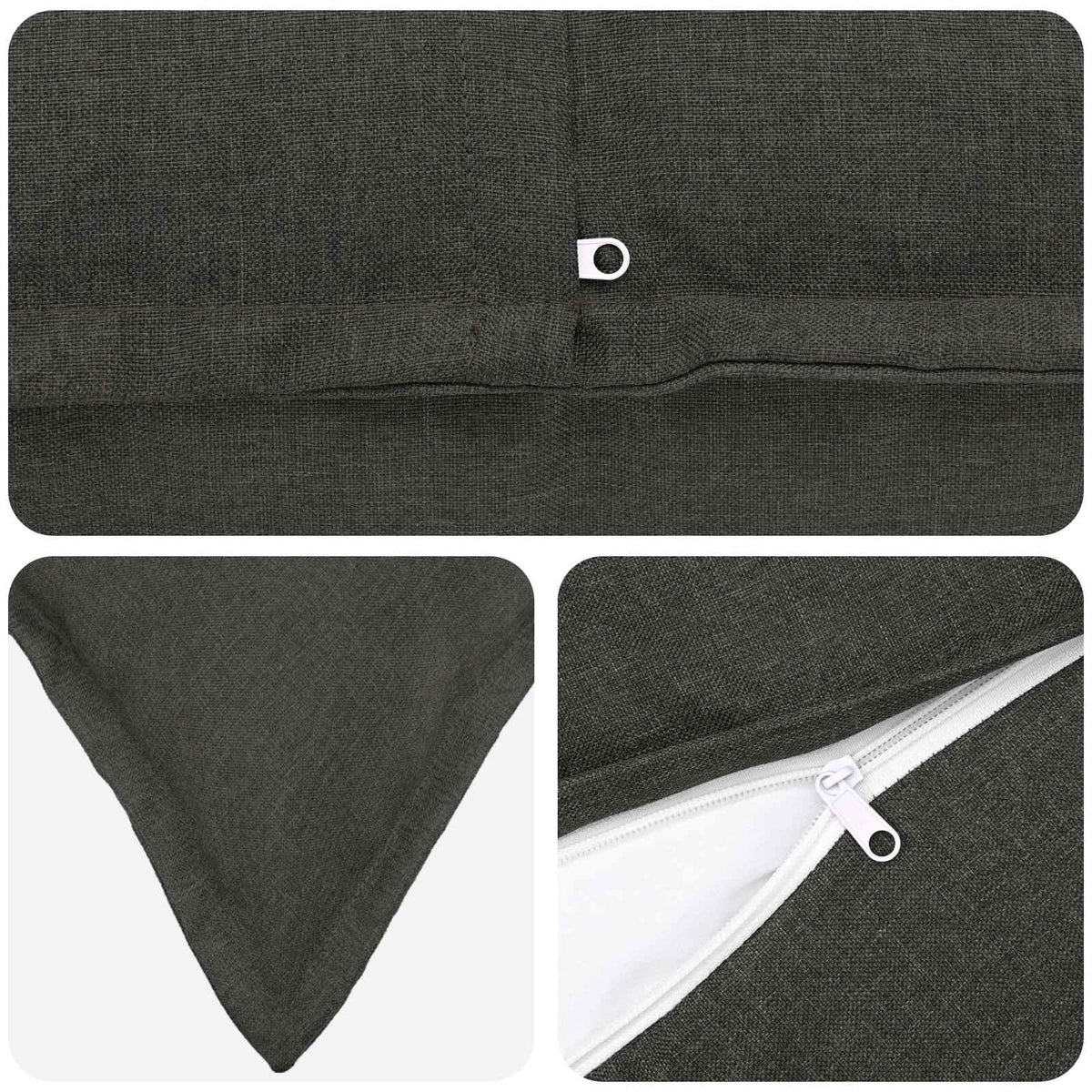 Cuscino con cuscino HOUTEN 12 pz Grigio Scuro Lino | homemem39