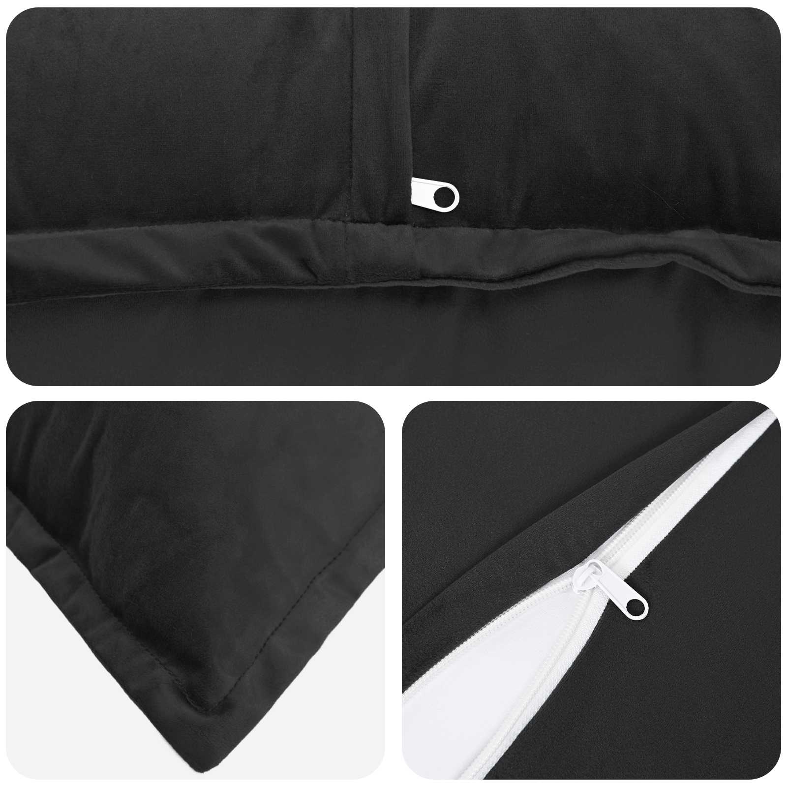 Cuscino con cuscino HOUTEN 6 pz Nero Velluto | homemem39