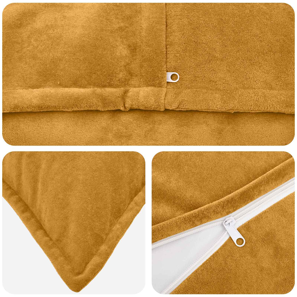 Cuscino con cuscino HOUTEN 6 pz Giallo Fleece in microfibra