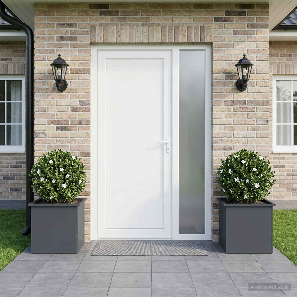 Fioriera da giardino con LED 2 pz Antracite 50 x 50 x 48 cm | homemem39