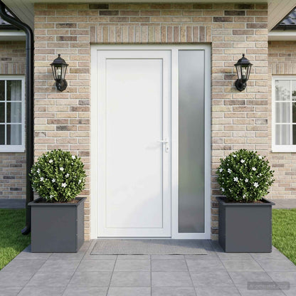 Fioriera da giardino con LED 2 pz Antracite 50 x 50 x 48 cm | homemem39