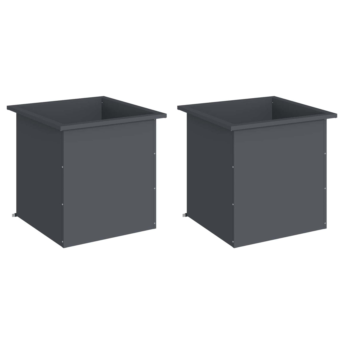 Fioriera da giardino con LED 2 pz Antracite 50 x 50 x 48 cm | homemem39