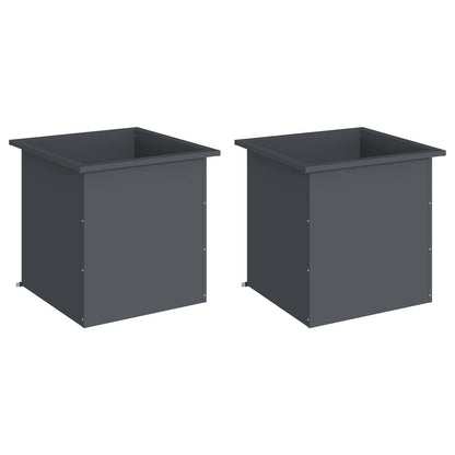 Fioriera da giardino con LED 2 pz Antracite 50 x 50 x 48 cm | homemem39