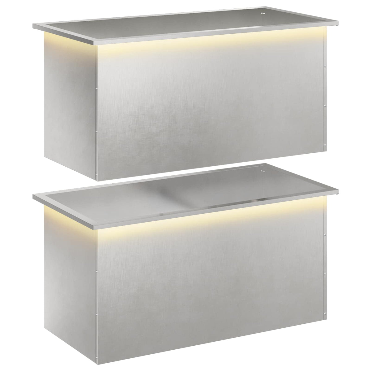 Fioriera da giardino con LED 2 pz Argento 50 x 100 x 48 cm | homemem39