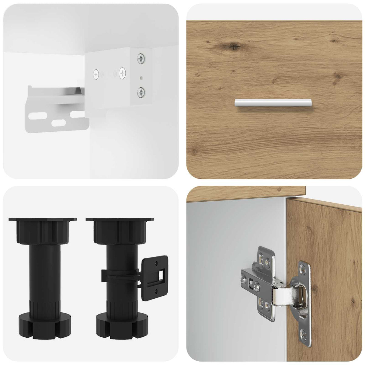 Unità Cucina Lyon 8 pz Rovere Artigianale Legno ingegnerizzato