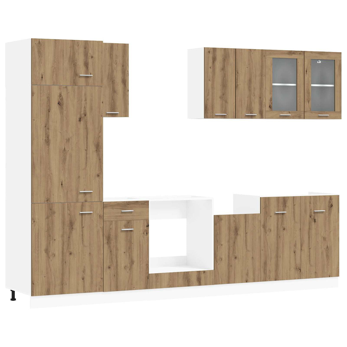 Unità Cucina Lyon 8 pz Rovere Artigianale Legno ingegnerizzato