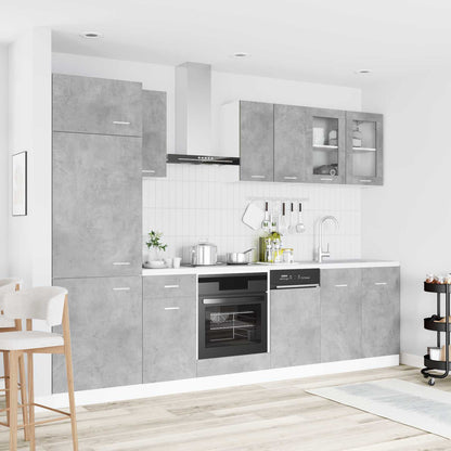 Unità Cucina Lyon 8 pcs Grigio Cemento Legno ingegnerizzato