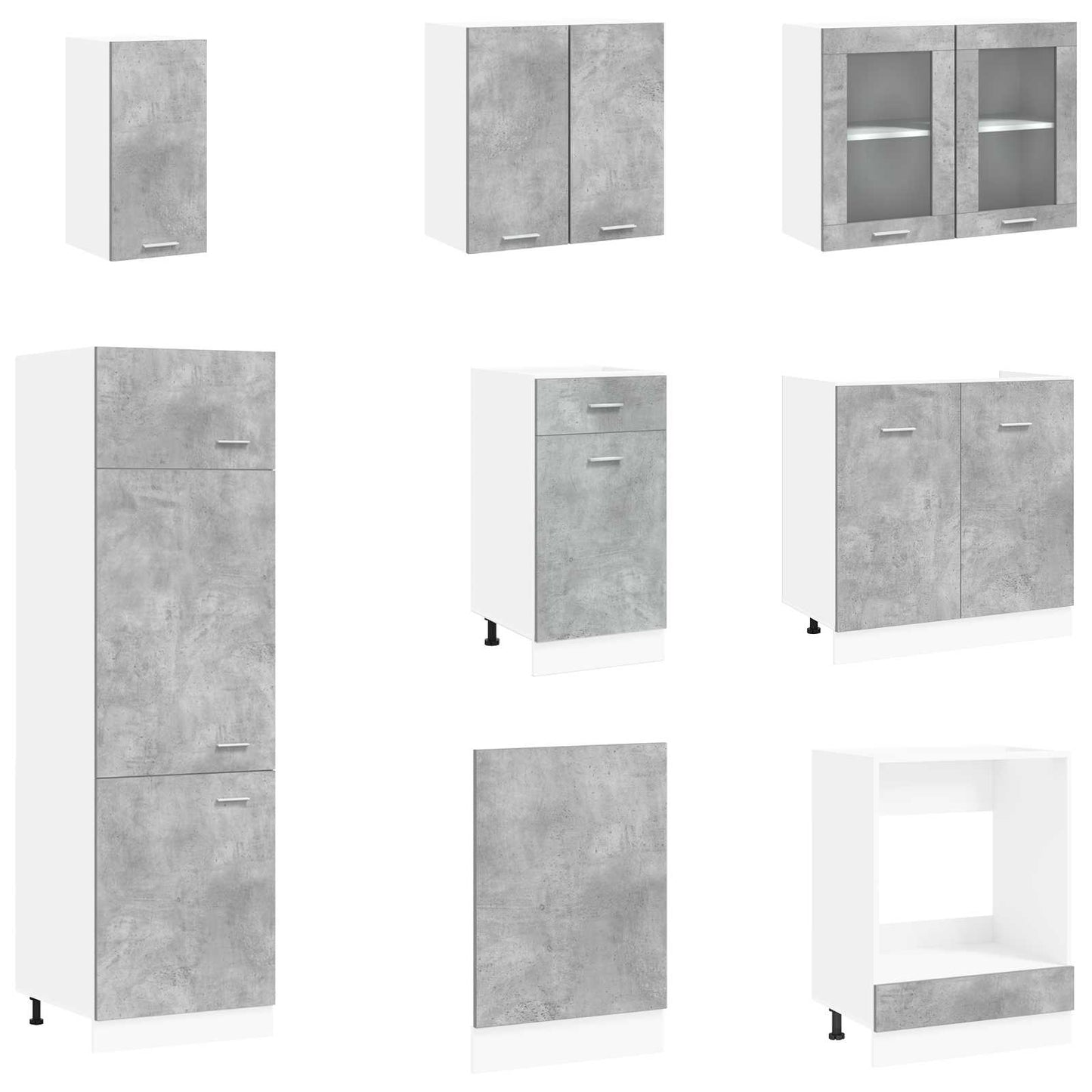 Unità Cucina Lyon 8 pcs Grigio Cemento Legno ingegnerizzato | homemem39