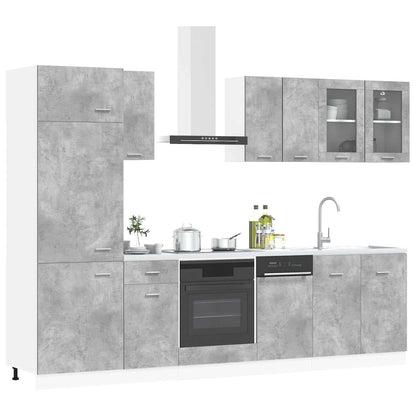Unità Cucina Lyon 8 pcs Grigio Cemento Legno ingegnerizzato | homemem39