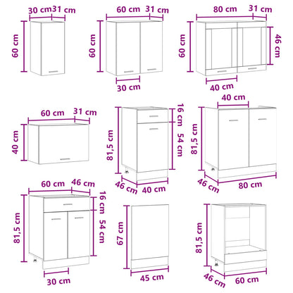 Unità Cucina Lyon 8 pcs Legno multistrato | homemem39
