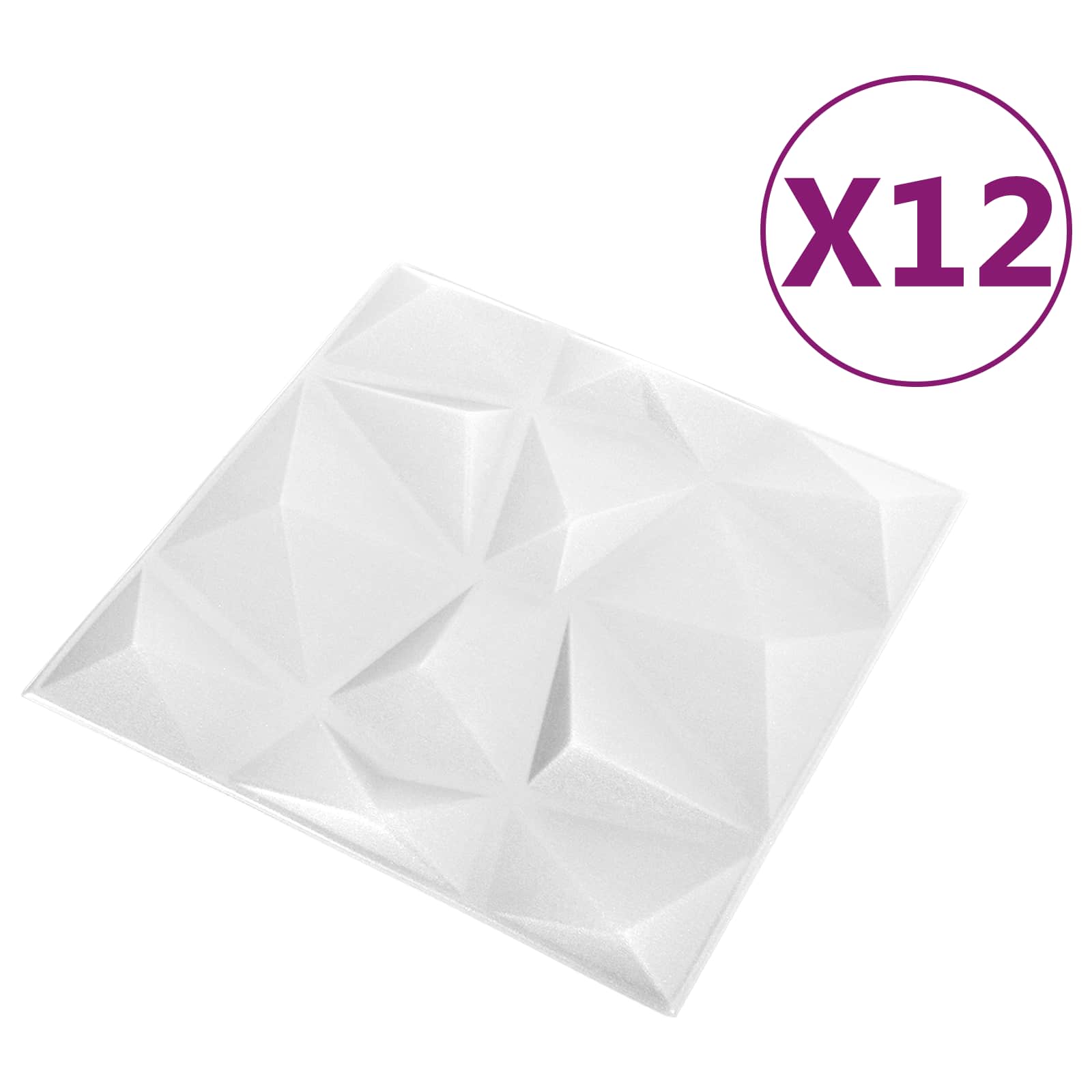 Pannelli da parete 12 pcs Bianco Diamante 50 x 50 cm | homemem39