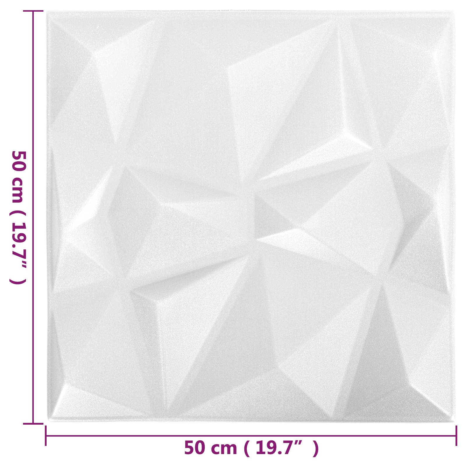Pannelli da parete 24 pcs Bianco Diamante 50 x 50 cm | homemem39