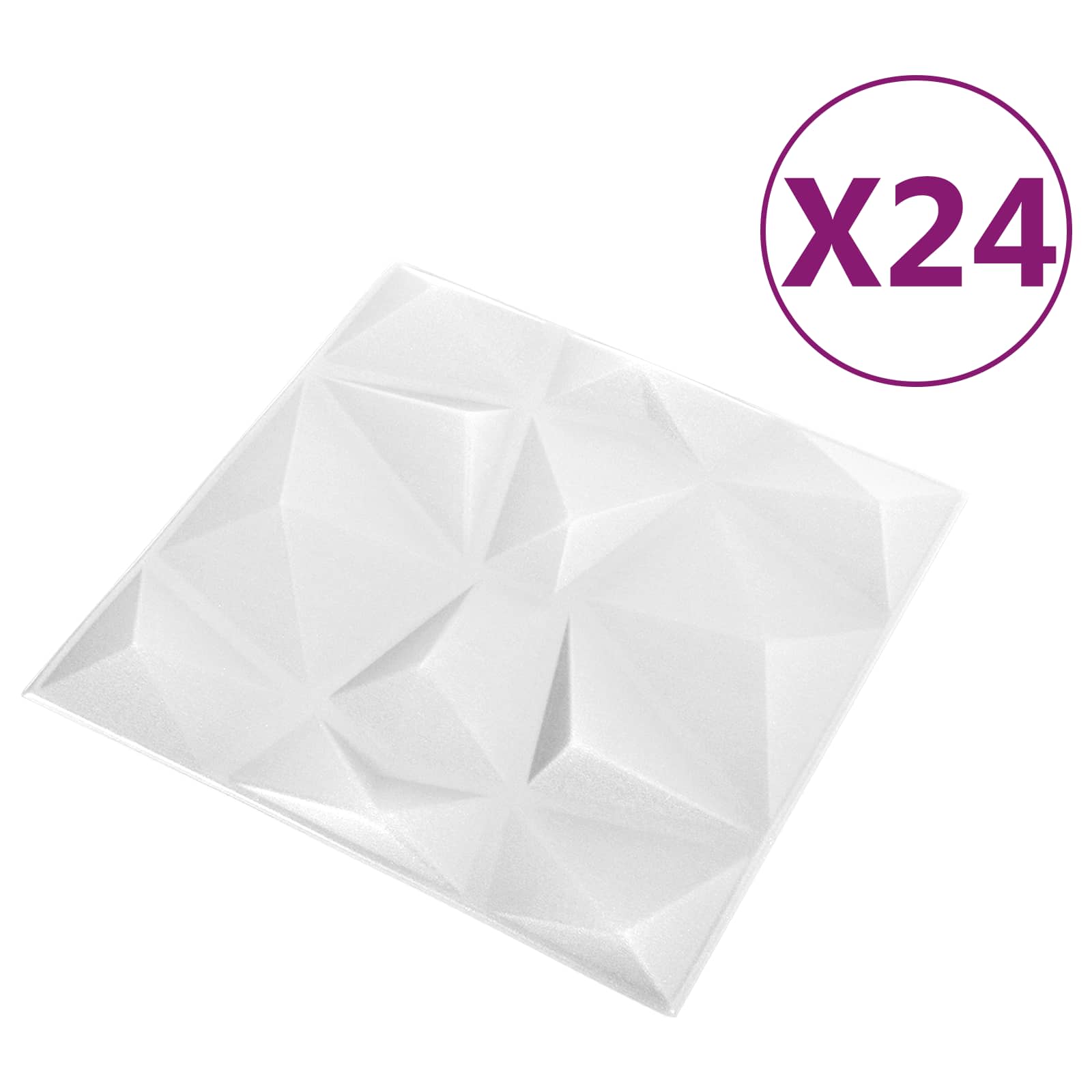 Pannelli da parete 24 pcs Bianco Diamante 50 x 50 cm | homemem39