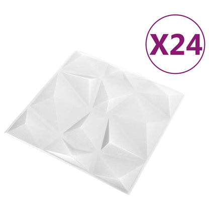 Pannelli da parete 24 pcs Bianco Diamante 50 x 50 cm | homemem39
