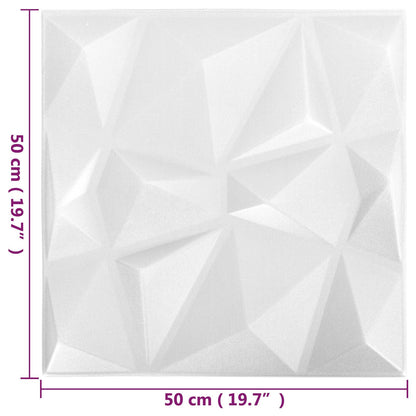 Pannelli da parete 12 pcs Bianco Origami 50 x 50 cm Schiuma XPS | homemem39