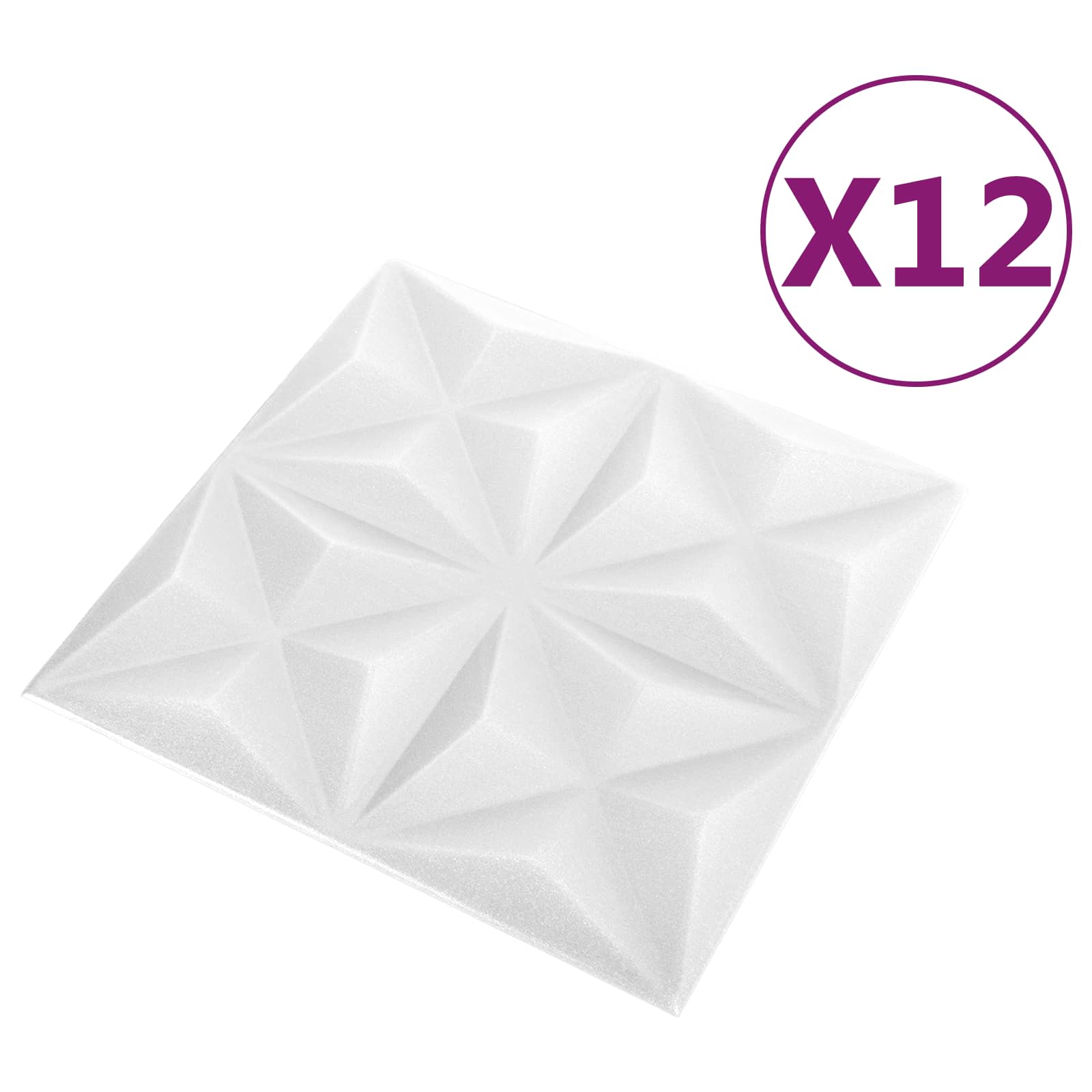 Pannelli da parete 12 pcs Bianco Origami 50 x 50 cm Schiuma XPS | homemem39