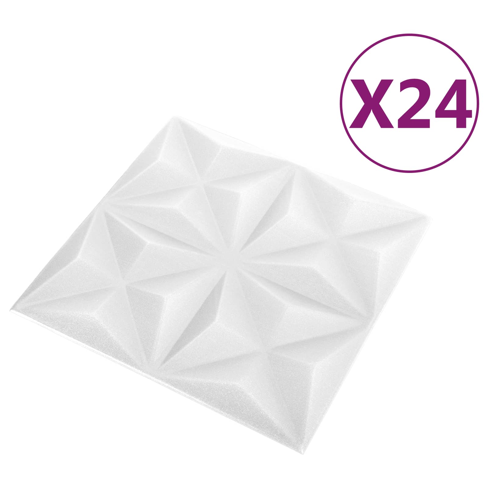 Pannelli da parete 24 pcs Bianco Origami 50 x 50 cm Schiuma XPS | homemem39