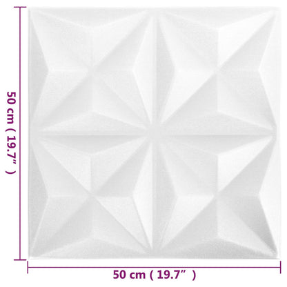 Pannelli da parete 48 pcs Bianco Origami 50 x 50 cm Schiuma XPS | homemem39