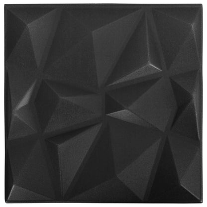 Pannelli da parete 12 pcs Origami Nero 50 x 50 cm Schiuma XPS | homemem39
