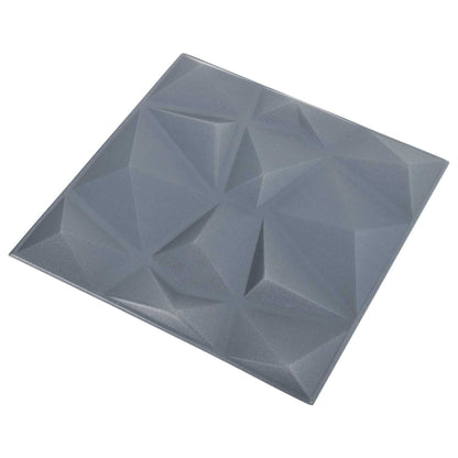Pannelli da parete 12 pcs Grigio Diamante 50 x 50 cm | homemem39