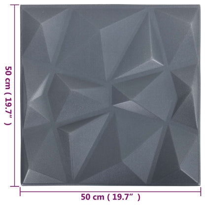 Pannelli da parete 24 pcs Grigio Diamante 50 x 50 cm | homemem39