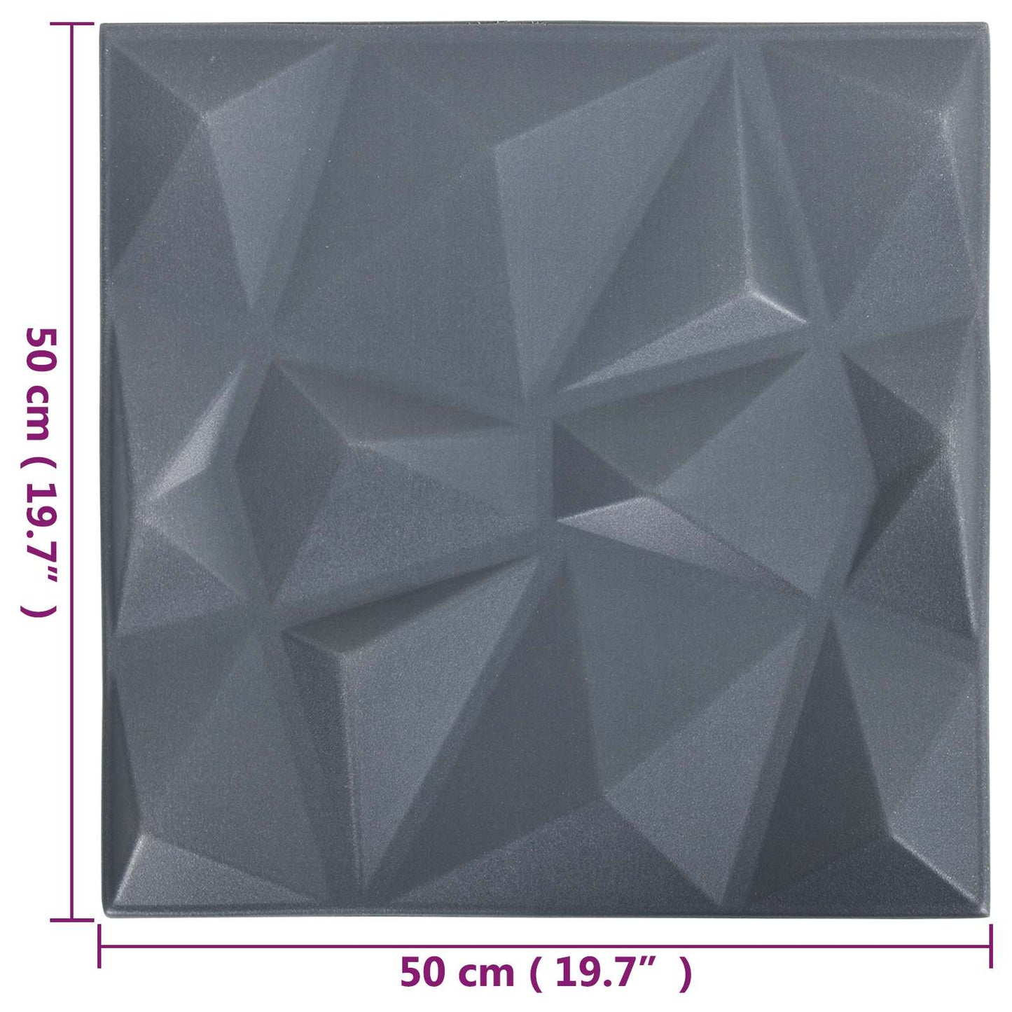 Pannelli da parete 12 pcs Origami Grigio 50 x 50 cm Schiuma XPS | homemem39