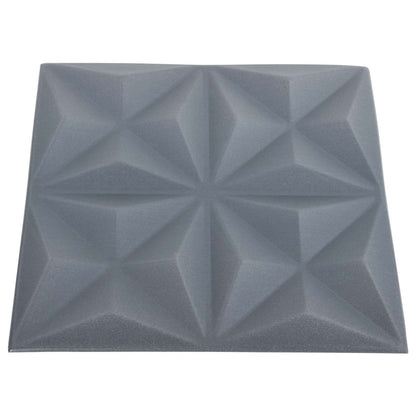 Pannelli da parete 48 pcs Origami Grigio 50 x 50 cm Schiuma XPS | homemem39
