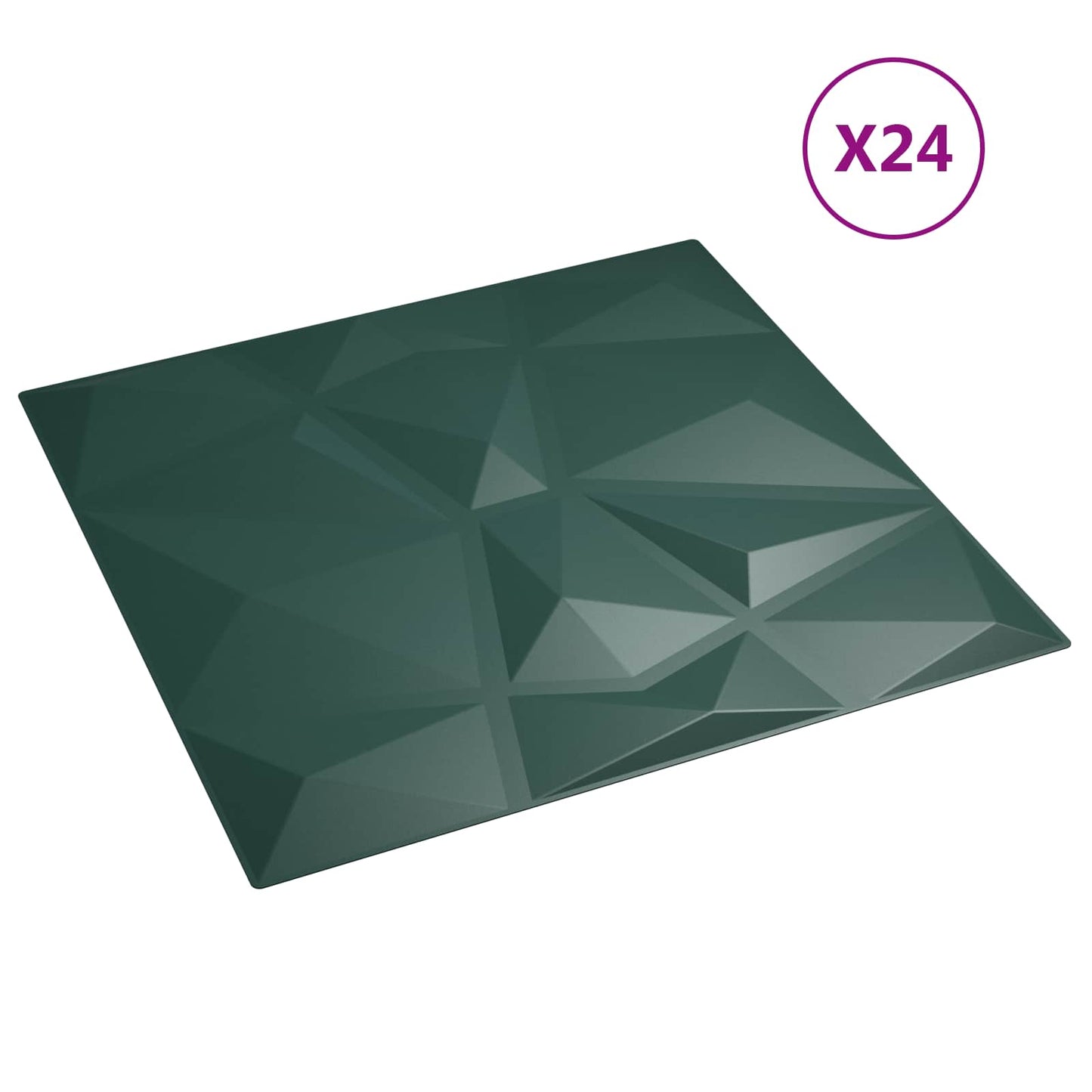 Pannelli da parete 24 pcs Verde 50 x 50 cm Schiuma XPS | homemem39