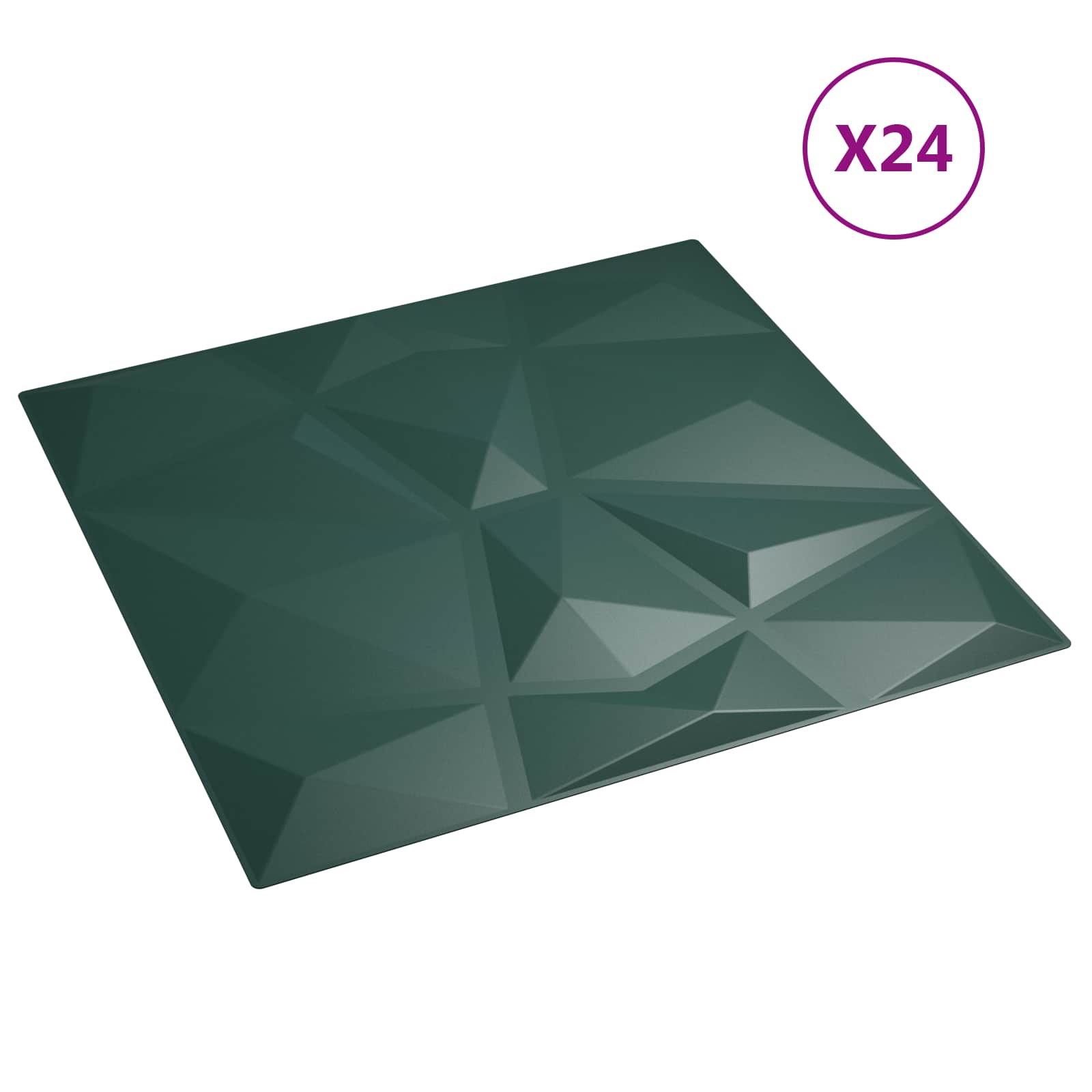 Pannelli da parete 24 pcs Verde 50 x 50 cm Schiuma XPS | homemem39