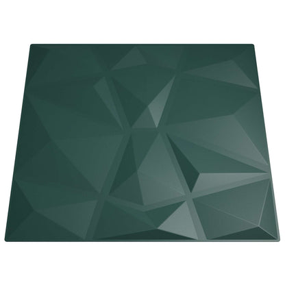 Pannelli da parete 48 pcs Verde 50 x 50 cm Schiuma XPS