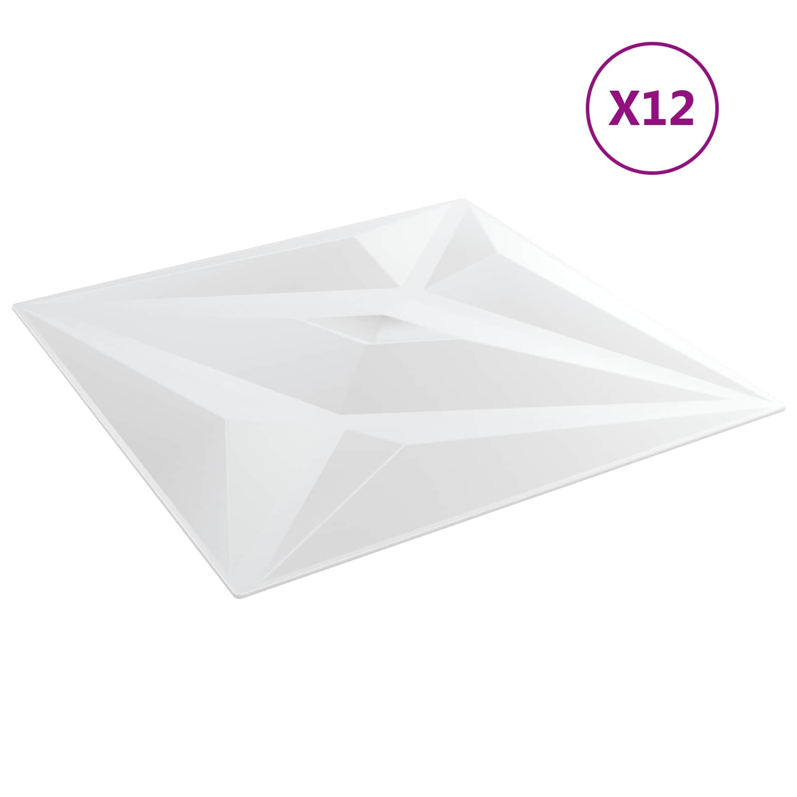 Pannelli da parete 12 pcs Stella Bianca 50 x 50 cm Schiuma XPS | homemem39