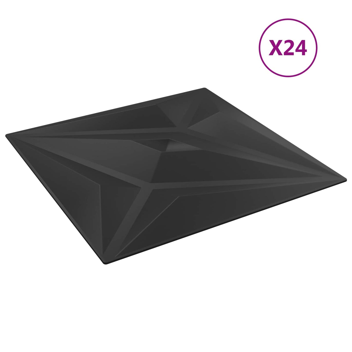 Pannelli da parete 24 pcs Stella Nera 50 x 50 cm Schiuma XPS | homemem39
