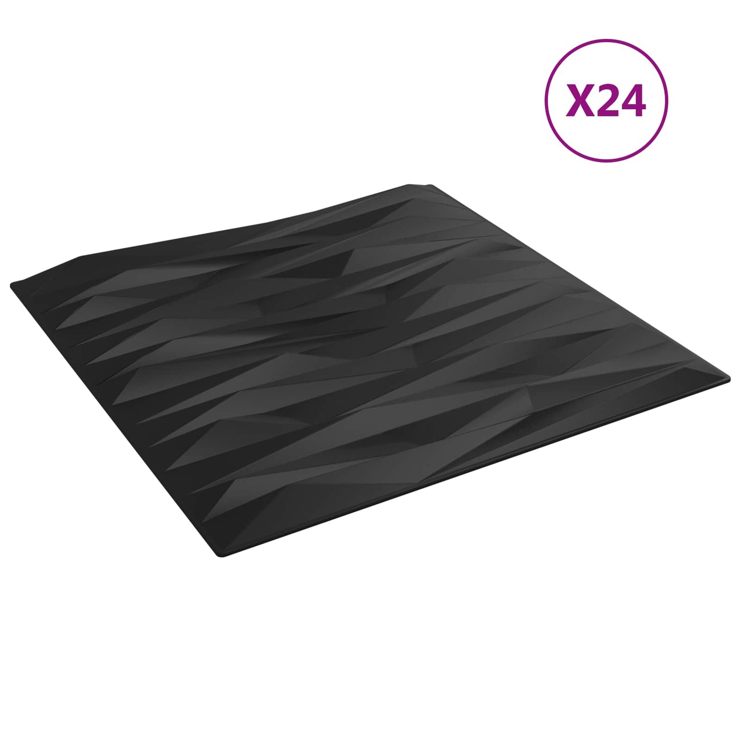 Pannelli da parete 24 pcs Pietra Nera 50 x 50 cm Schiuma XPS