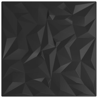 Pannelli da parete 12 pcs Nero 50 x 50 cm Schiuma XPS | homemem39