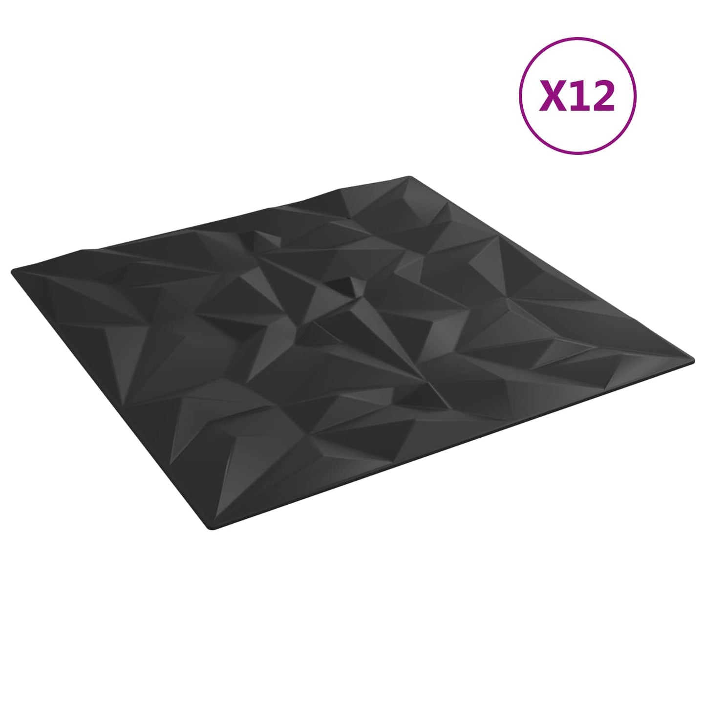 Pannelli da parete 12 pcs Nero 50 x 50 cm Schiuma XPS | homemem39