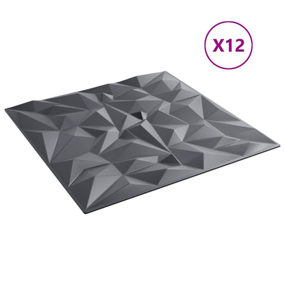 Pannelli da parete 12 pcs Grigio ametista 50 x 50 cm | homemem39
