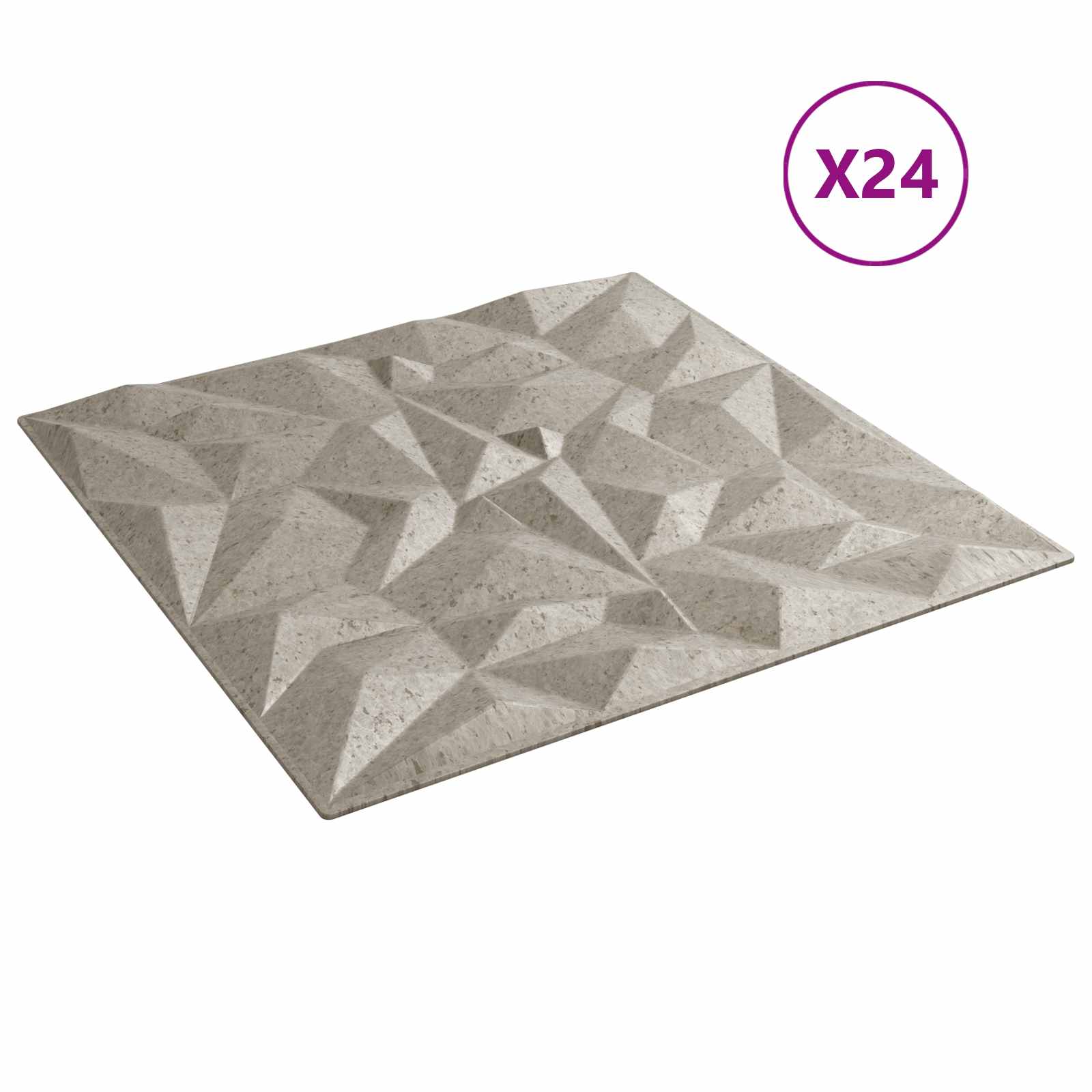 Pannelli da parete 24 pcs Beton ametista 50 x 50 cm Schiuma XPS | homemem39