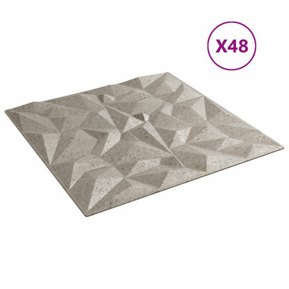 Pannelli da parete 48 pcs Beton ametista 50 x 50 cm Schiuma XPS | homemem39