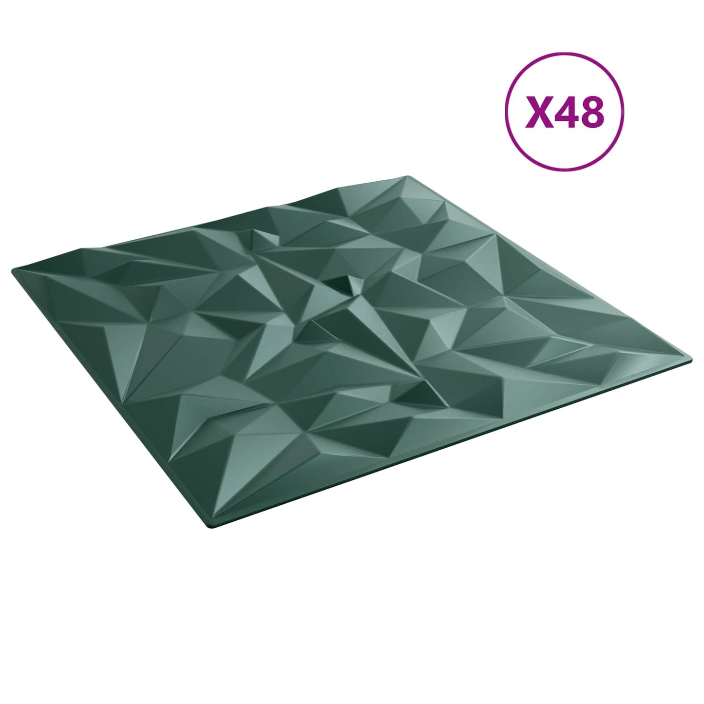 Pannelli da parete 48 pcs Verde ametista 50 x 50 cm Schiuma XPS | homemem39