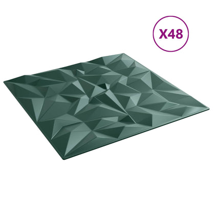 Pannelli da parete 48 pcs Verde ametista 50 x 50 cm Schiuma XPS | homemem39