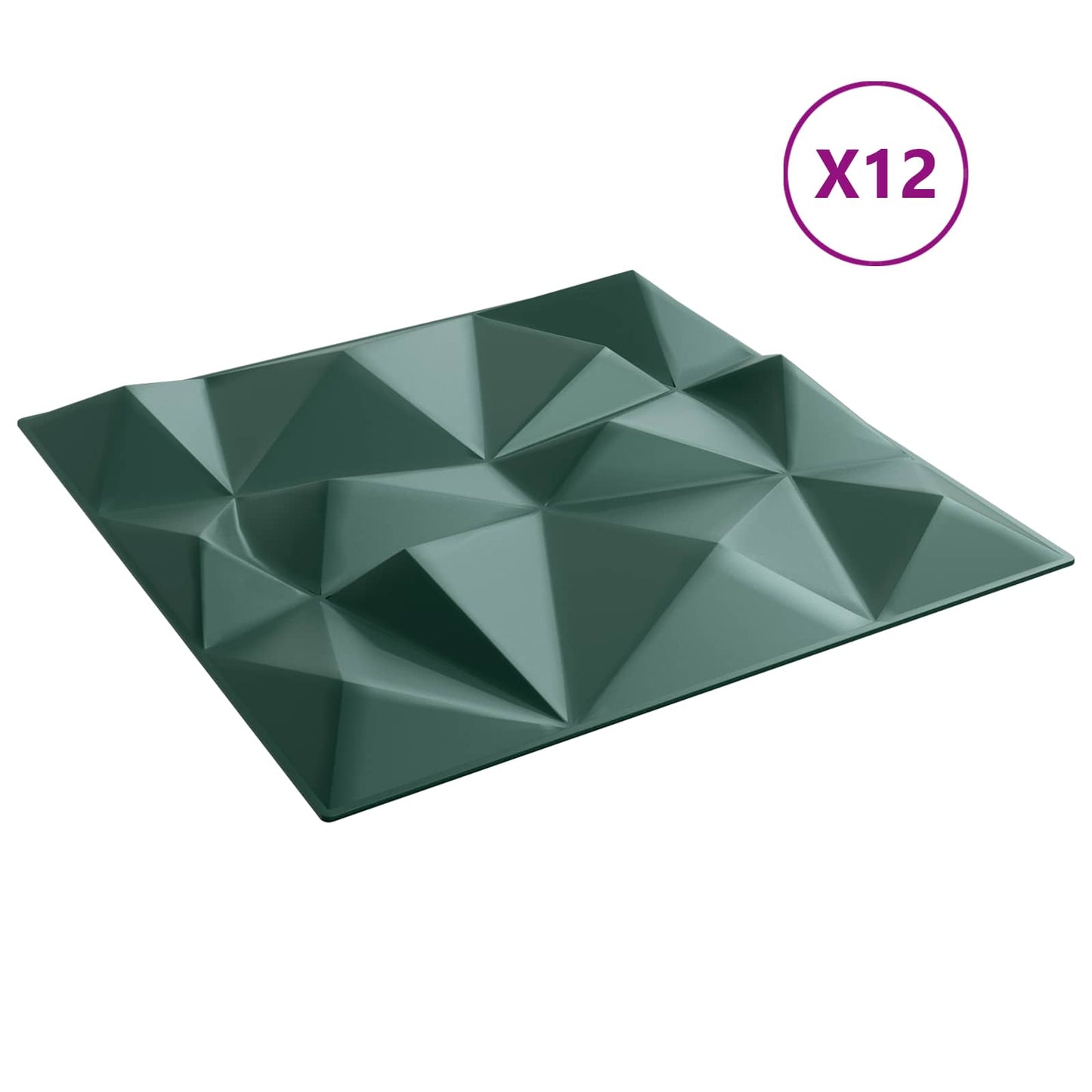 Pannelli da parete 12 pcs Verde Diamante 50 x 50 cm Schiuma XPS | homemem39
