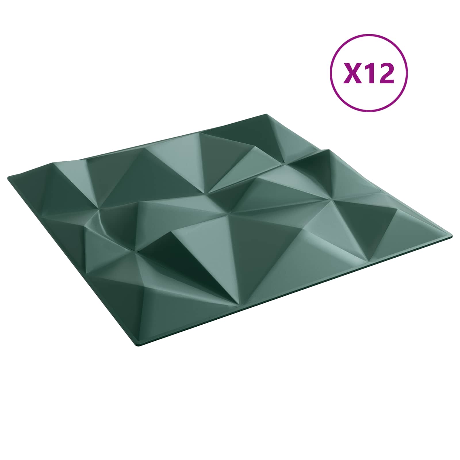 Pannelli da parete 12 pcs Verde Diamante 50 x 50 cm Schiuma XPS | homemem39