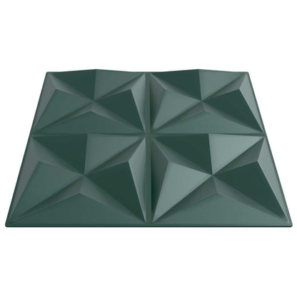Pannelli da parete 12 pcs Verde Origami 50 x 50 cm Schiuma XPS