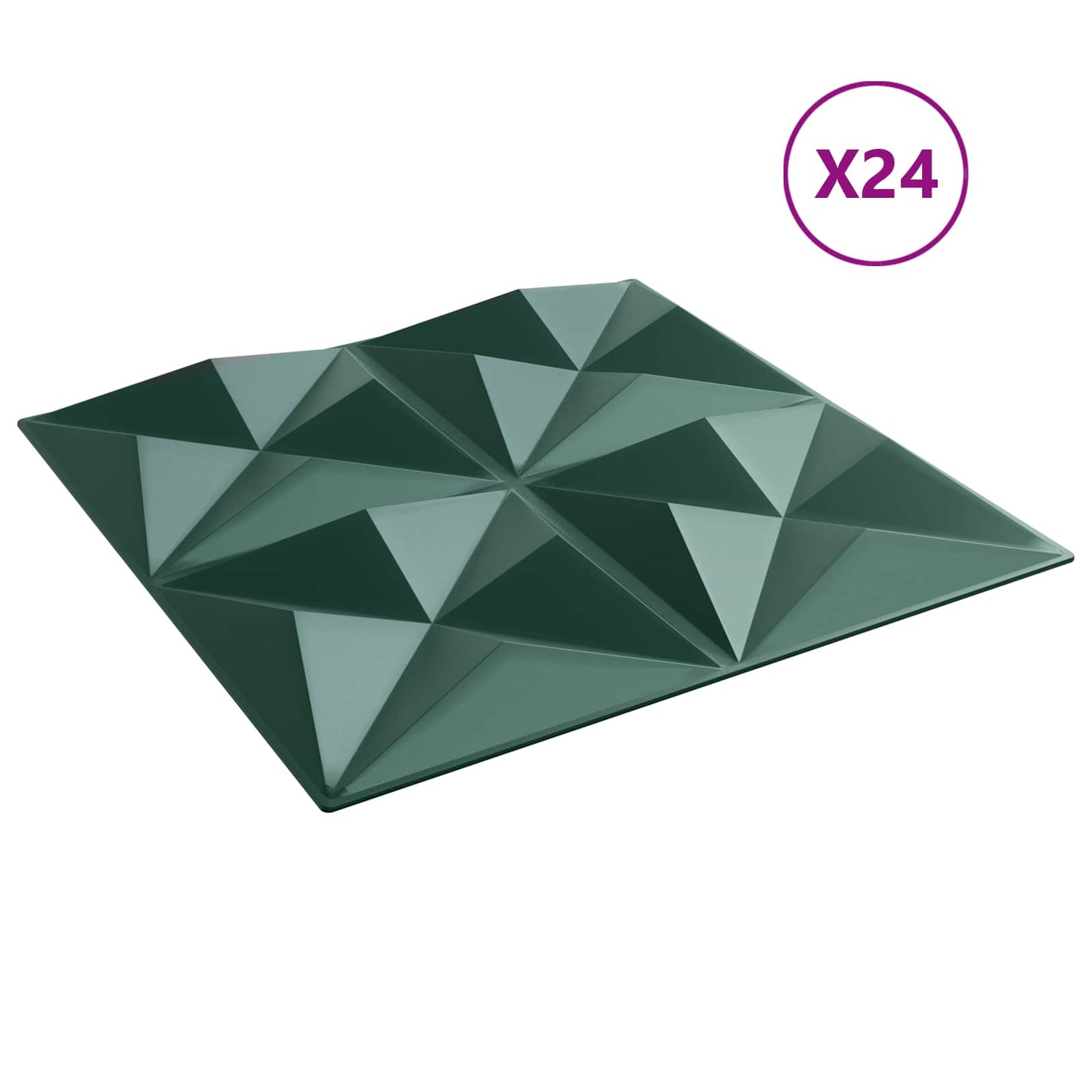 Pannelli da parete 24 pcs Verde Origami 50 x 50 cm Schiuma XPS | homemem39