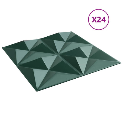 Pannelli da parete 24 pcs Verde Origami 50 x 50 cm Schiuma XPS | homemem39