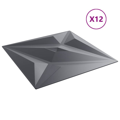 Pannelli da parete 12 pcs Grigio Stella 50 x 50 cm Schiuma XPS | homemem39
