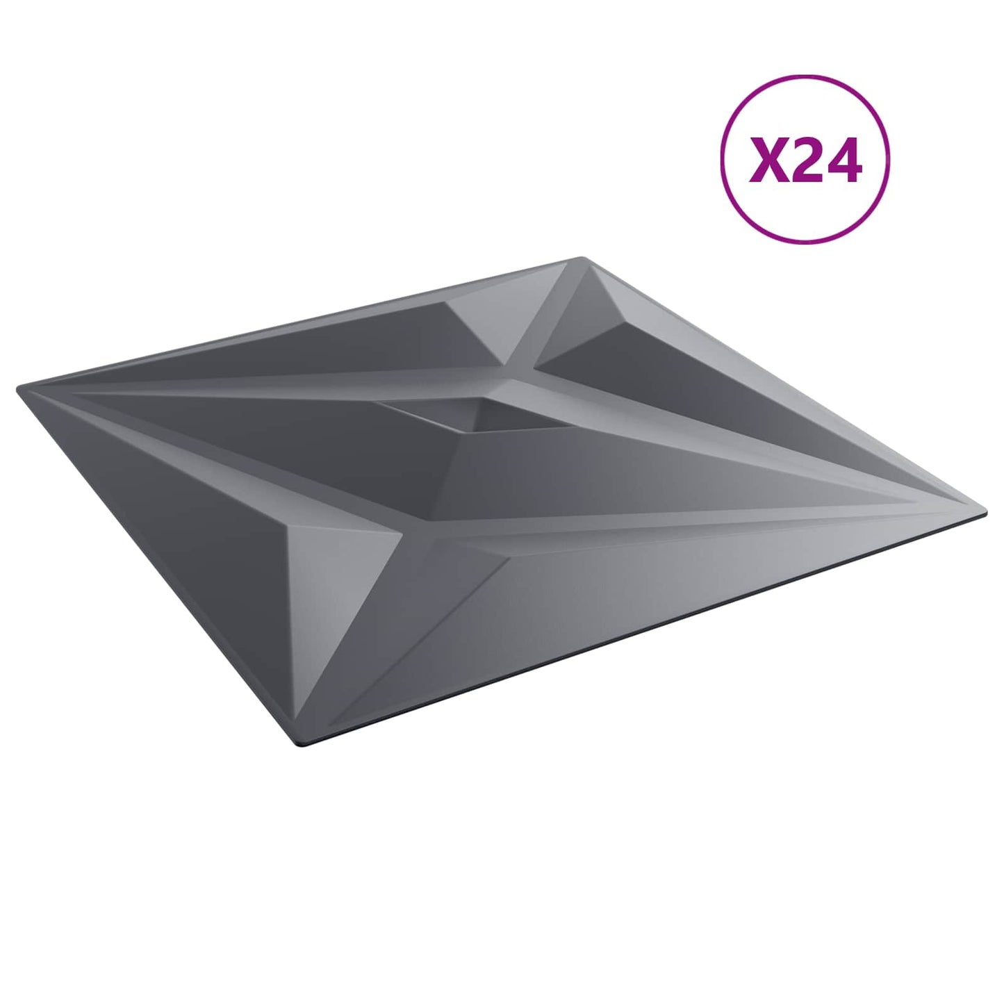 Pannelli da parete 24 pcs Grigio Stella 50 x 50 cm Schiuma XPS | homemem39