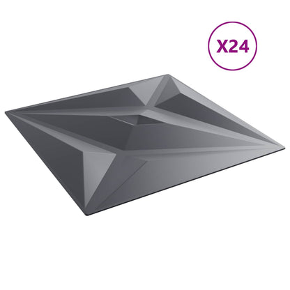 Pannelli da parete 24 pcs Grigio Stella 50 x 50 cm Schiuma XPS
