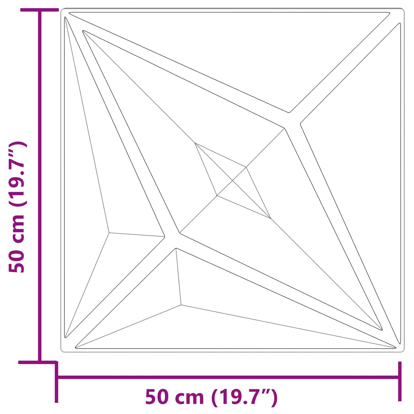 Pannelli da parete 48 pcs Grigio Stella 50 x 50 cm Schiuma XPS | homemem39